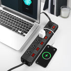 CCCEI Metal Power Strip Individual Switches 6 Outlets, Heavy Duty Power Strip 20Amp Surge Protector for Appliances, 6FT Extension Cord Strip, 1200J Surge Protector 20A 125V 2500W.