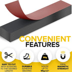 X-Bet Magnet Magnetic Strips with Adhesive Backing - Magnetic Tape for Crafts - Tool and Knife Magnet Strips for Kitchen, Garage and Garden - Adhesive Magnetic Tool Holder Strip for Wall(6 Pieces)