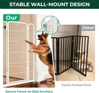 FXW Dog Gate Extra Wide Designed for Indoor Use, Adjustable Width Up to 219-inch Wide (45" H 8 Wire Panels for Large Dogs), White
