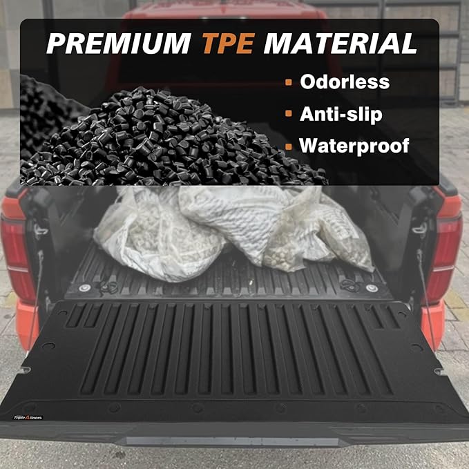 TripleAliners for Tacoma 2024 2025 2026 | Truck Bed Tailgate Mat | Compatible with 2024 2025 2026 Toyota Tacoma Accessories Tailgate Liner Protector Cargo Mat All-Weather Cargo Liner Custom Fit, 1PC