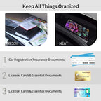 Car Registration and Insurance Holder, Leather Car Glove Box Organizer, Cool Car Accessories for ID, Driver's License Cards & Essential Document,business cards,Men&WomenPink Rose Flower Butterfly