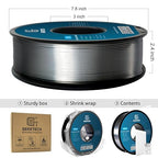 Geeetech Silk PLA Filament 1.75mm for 3D Printer, Metal-Like Shiny 3D Filament 1kg (2.2lbs) 1 Spool, Dimensional Accuracy +/- 0.02 mm, Metallic Silver Silk Filament