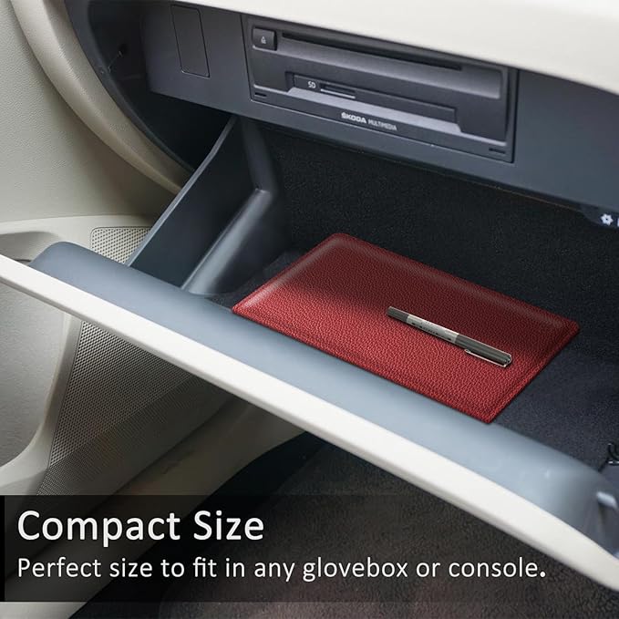 FINPAC Car Registration and Insurance Card Holder, Vehicle Glove Box Card Organizer Wallet Automobile Accessories for License