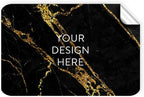 100 Custom Vinyl Stickers - Upload Your own Image, Text, Design, Logo - Personalized Logo Labels for Handmade, Packaging, Bottle, Jars, Candle, Brand Stickers (Black Gold Marble, 5x3)