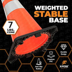 Xpose Safety 28" Orange Traffic Cones with 6" & 4" Collars, Bulk Half Pallet 150-Pack – PVC Safety Cones for Parking, Soccer, Construction, Kids & Caution – DOT Approved – Optional Stencil Available