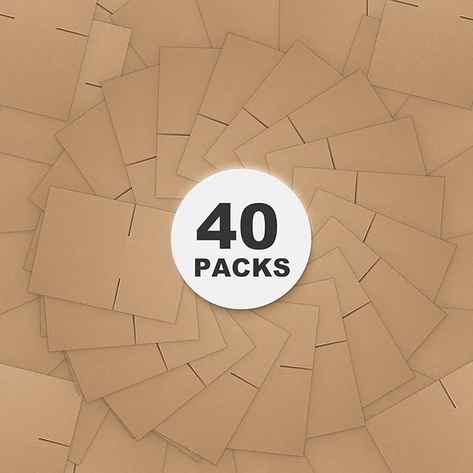 CRUGLA 40 Packs 8x6x6 Shipping Boxes Cardboard Boxes Shipping Box for Business Packaging Thin Box