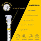 Bungee Cord Elastic Shock Cord 3/8" x 10' Bungee Rope for DIY, Tie Downs, Kayak and Outdoor - White&Black