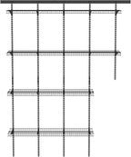ClosetMaid MaxLoad Heavy Duty Wall Shelf Kit for Garage, 6 – 10 Ft., Adjustable ShelfTrack Wire Shelving, Black Finish