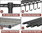 PrimeZone 5 Tier 80.7"H x 55.5"W x 24"D Wire Shelving with Wheels 3000lbs NSF Certified Storage Shelves Heavy Duty Metal Shelf Adjustable Rolling Rack Commercial Garage Restaurant Warehouse Kitchen