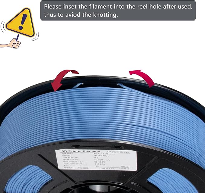 iSANMATE ASA Filament 1.75mm Marina Blue 1KG, UV & Weather Resistant 3D Printer Filament Perfect for Outdoor Functional Parts, Dimensional Accuracy +/- 0.02mm, 1kg Spool (2.2lbs)