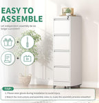 4 Drawer Mobile File Cabinet, Under Desk File Cabinet,Metal Filing Cabinets with Lock for Home Office Organizer Letter/Legal/A4,Require Assembly (White)