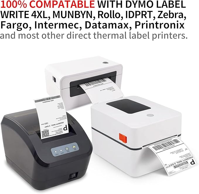 Sale4Less 2000 Fanfold 4 x 6 Direct Thermal Shipping Labels - Label Compatible DYMO Label writer Rollo & Zebra with Perforated line for Thermal Printers labels - Commercial Grade - Manufactured By UPS
