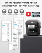 Phomemo Label Maker,M220 Label Printer,3 Inch Bluetooth Thermal Label Maker Machine with 6000+ Icons,700+ Templates,400+ Fonts,for Kids School Items,Small Business,Large Sticker