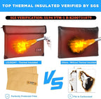 Fireproof Document Bag - with 4200°F Heat Insulated, Waterproof Fireproof Bag with Zipper, 8 Layers of Functional Materials, Fireproof Money Bag for Cash/Documents/Valuables, Fire Bag 11"x7.7" …