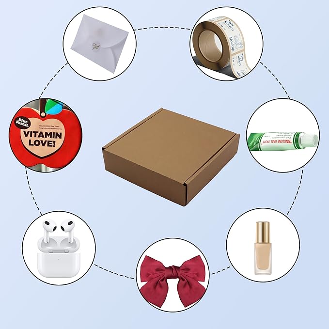 6x6x1.5 inch Small Shipping Boxes 50 Pack, Brown Corrugated Cardboard Mailer Boxes Bulk for Packaging Business Mailing Gift，Mini Mailer Boxes for Packaging Supplies Business Present