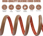 Floor Cord Cover Cable Cavity Self Adhesive Cord Hider Floor 10FT Floor Cable Management Power Cord Protector Floor Electric Cord Covers for Offices, Gym, Exhibitions (Misty Brown Wood, 1.97" x 10')