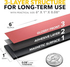 Magnet Strips with Adhesive Backing - Flat Thin Magnetic Tape for Crafts - Tool and Knife Magnetic Strip for Garage, Kitchen and Garden - Sticky Magnetic Tool Holder for Wall - 11 PCs