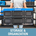 CleverMade Collapsible Storage Bins - Tan 3 Pack 46L - Stackable Containers Heavy Duty Capacity Folding Crates - Space-Saving for Home