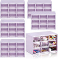 Amyhill 6 Pcs Mini Drawer Organizer Small Organizer with 9 Drawers Plastic Desktop Craft Storage Box for Office Home Room Jewelry Cosmetics Collection(Purple)
