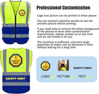 BeautyWill Custom Safety Vest Logo Class 2 High Visibility Reflevtive Vest Outdoor Protective Workwear