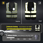 AYKRM 11 color High Vis Reflective Safety Vest for Women Men Security Pocket Zipper
