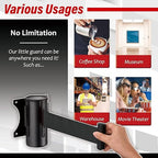 DuraSteel Wall Mount Crowd Control Retractable Belt Barrier - 9.2 Ft Black Retractables Barrier Belt, Crowd Control Barriers Do Not Enter Line Dividers for Crowds NOT Stanchions with Retractable Belts