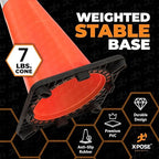 Xpose Safety 28 Inch Orange Traffic Cones 6" Collar - Bulk Half Pallet 150 Pack - Multipurpose PVC Plastic Safety Cone for Parking, Soccer, Caution, Kids, and Construction - DOT Approved