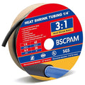 1/4" Heat Shrink Tubing, 65FT Marine Grade 3:1 Shrink Ratio Shrink tubing, Adhesive Lined Heat Shrink Tube, 1/4 Waterproof Shrink Tube for Wires Home Automotive-Black