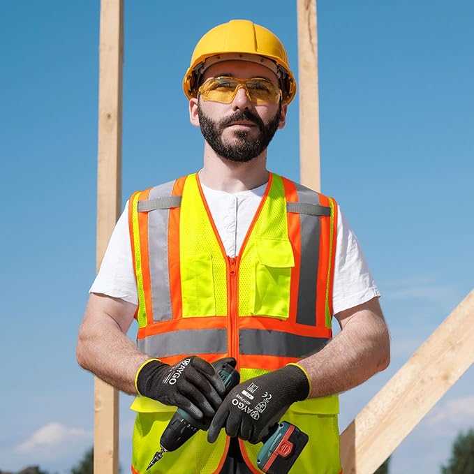 KAYGO Safety Vest with Pockets - High Visibility Reflective Vest ANSI Class 2 Construction Vest