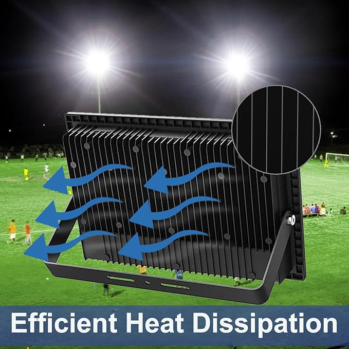 200W LED Flood Light Outdoor, 20000LM Bright Plug-in Flood Lights with Switch, IP66 Waterproof Exterior Security Lights, LED Work Light for Garage, Yard, Garden, Playground, Stadium, Arena