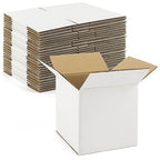 Golden State Art, 28 Pack 5x5x5 Shipping Boxes for Coffee Mugs, Candles, Gifts Mailing, Packaging, Storage - 5x5 Corrugated Cardboard Box, White