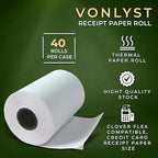 Thermal Paper Roll for Clover Flex Receipt Paper 2 1/4 x 55 (40 rolls)