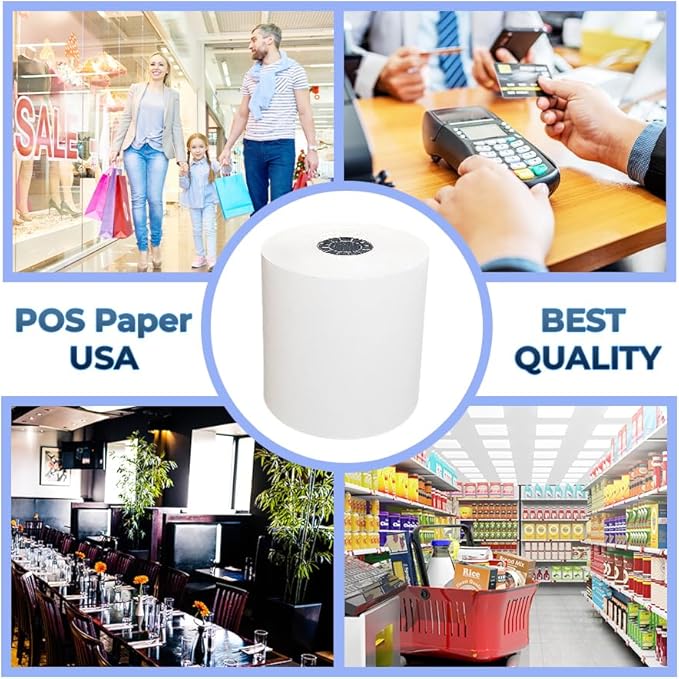 3 1/8" x 200' Thermal Paper (50 Rolls/Case) - BPA Free