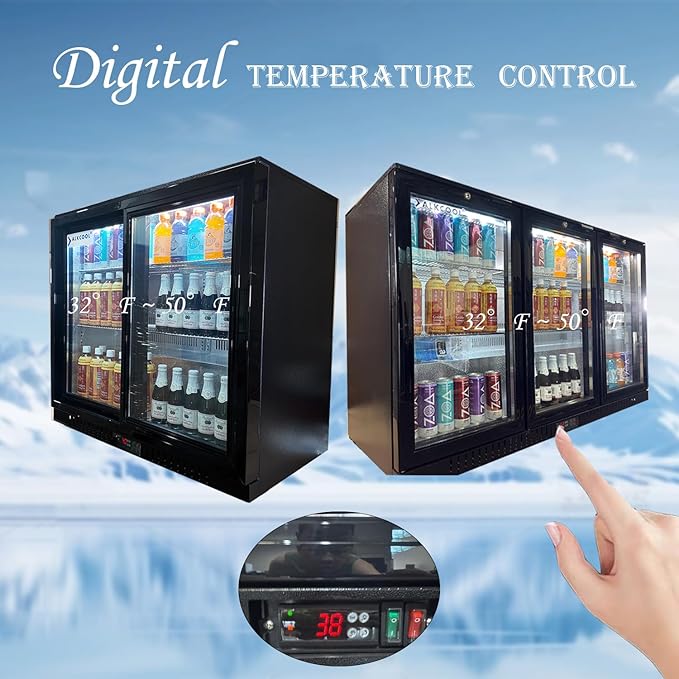 Back Bar Cooler Fridge,11.5 Cu Ft Commercial Display Refrigerator Beverage Undercounter Refrigerator, Commercial BeerFridge with LED Light Adjustable Shelves,ETL Sanitation