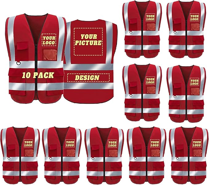 BeautyWill Custom Safety Vest Logo Class 2 High Visibility Reflevtive Vest Outdoor Protective Workwear