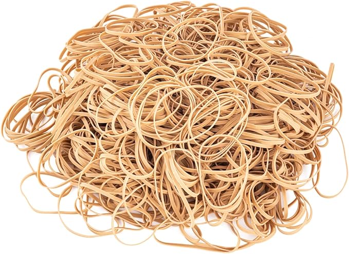 Rubber Bands Size 33, Bulk Pack of 10lb (6,000) Tan Rubber Bands, 3.5"x1/8", Made In USA