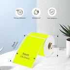 3x5 Inch Thermal Label Stickers,300Pcs Waterproof Rectangle Labels for Storage Bins,Moving Boxes,Address & Inventory Organization,Small Business Labeling,Fluorescent Yellow