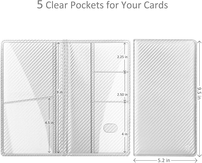 FINPAC Car Registration and Insurance Card Holder, Vehicle Glove Box Card Organizer Wallet Automobile Accessories for License