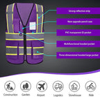 AYKRM 11 color High Vis Reflective Safety Vest for Women Men Security Pocket Zipper