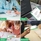Green Clipboard with Pen Holder,Plastic Clipboard Standard Letter A4 Size,Heavy Duty Clip Boards 8.5x11,Cute Hanging Clipboards for Women Kids Students School Office Home