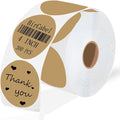 4 Inch Large Brown Circle Thermal Labels, Self-Adhesive Round Inventory Stickers, Multi-Purpose Round Roll Thermal Printing Stickers for Business and Domestic Use-300 Labels/Roll
