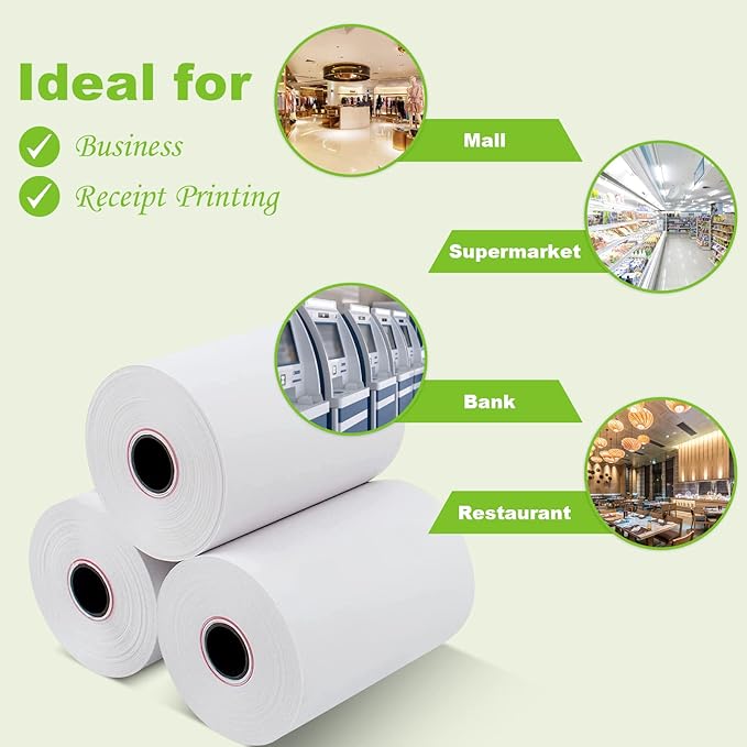 MFLABEL 2 1/4" x 50' Thermal Papers Cash Register POS Receipt Paper, 600 Rolls