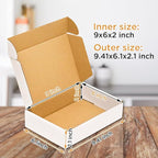 50 Pack, Small Shipping Box,9x6x2'',Corrugated Mailer,Wonfer Cardboard Box, White