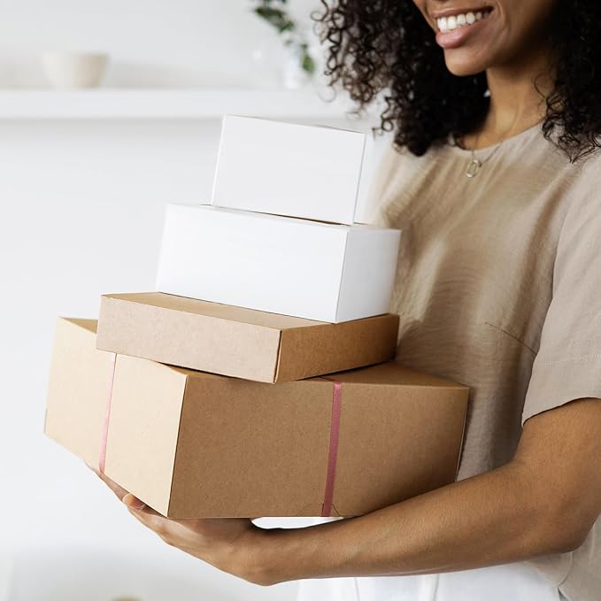 Famagic Small Shipping Boxes - 25 Pack 9x6x2 Inches Brown Corrugated Cardboard Mailer Boxes for Small Business, Mailing Boxes for Packaging, Bulk