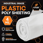 Xpose Safety Clear Plastic Sheeting (Bulk Half Pallet 25 Pack) – 12' x 100' Rolls – Heavy Duty 4 Mil Poly Sheet – Waterproof, Dustproof, Vapor Barrier – for Construction, Painting, Industrial Use