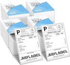 4x6 Thermal Shipping Label Paper for Thermal Label Printer USPS UPS Address Mailing Stickers Big Packing Fanfold White 500 Labels/Stack,4 Stacks, Total 2000PCS