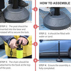 6 Pack Traffic Delineator Post Cones with Plastic Chain Crowd Control Barriers - Expandable 40" Traffic Control Cones, 6 x 6.6 Ft Chains for Indoor & Outdoor Use (Red-Water Filled Base)
