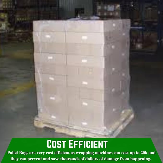 Farm Plastic Supply - Pallet Cover Bags 5 Pack - 3 Mil Clear (55" x 53" x 75") - Heavy Duty Construction Grade Strength Pallet Bags, Polyethylene Pallet Bags, Outdoor Protection, and Pallet Storage