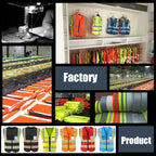 YOWESHOP High Reflective Visibility Safety Vest Custom Your Logo Safety Workwear with Reflective Strips and Pockets