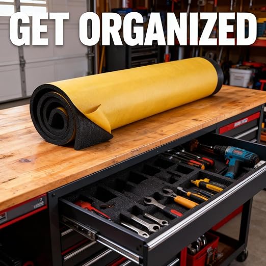 XCEL Marine Foam Roll with Self Adhesive – Black, 72" x 17" x 1/4" Closed Cell Foam Rubber Water Resistant Padding Sheet – Home, Marine, Garage, Automobile, Crafts & Cosplay (Black, 72" x 17" x 1/4")